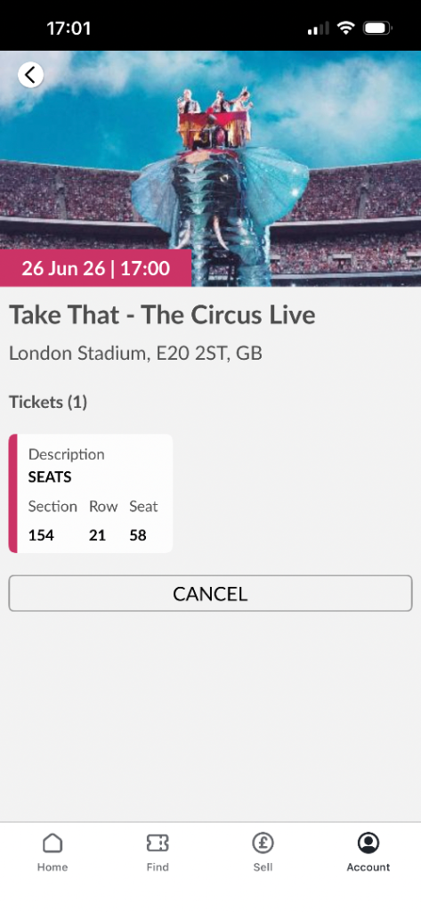 On sale for tomorrow London stadium north block seats 154 row 21 seat 59 60