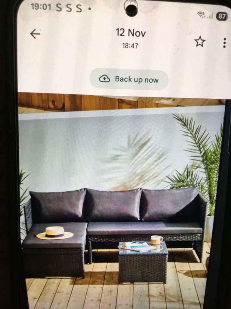 Brand new L shape rattan corner sofa & table