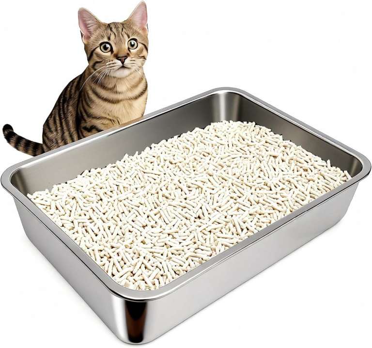 Stainless steel  litter tray. Cat, dog, rabbit, small pet