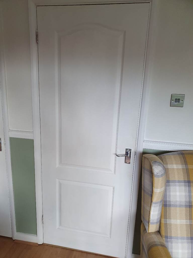 Wooden white doors.