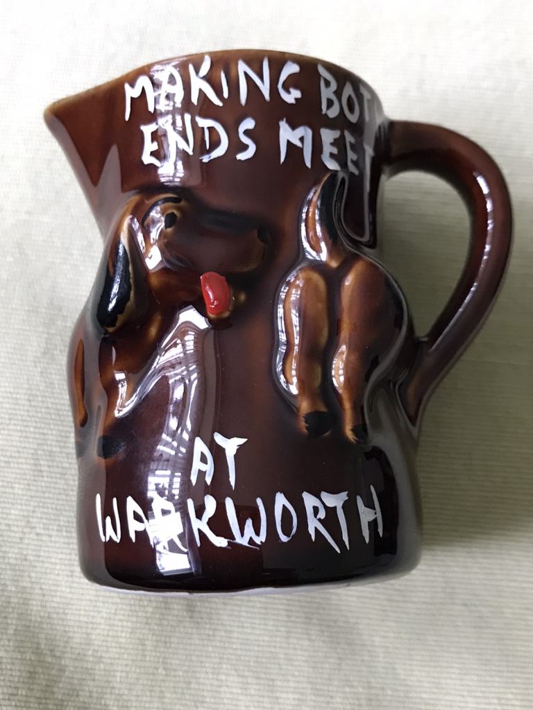 Vintage Small Making Both Ends Meet Dachshund Sausage Dog Milk Jug