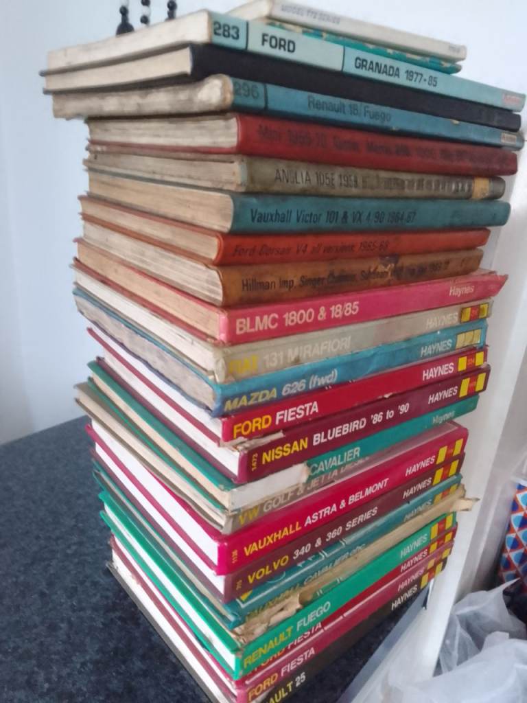 Job Lot Of 25 Various Old Car Manuals 