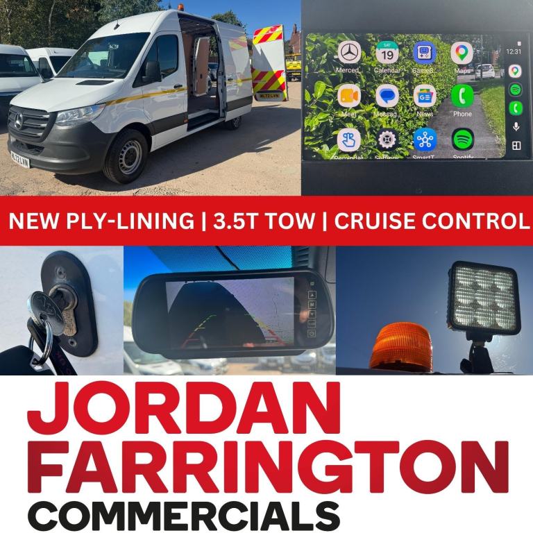 2022 72 Reg MERCEDES SPRINTER 317 RWD UTILITY VAN 3.5T TOWING FRESHLY PLY LINED 