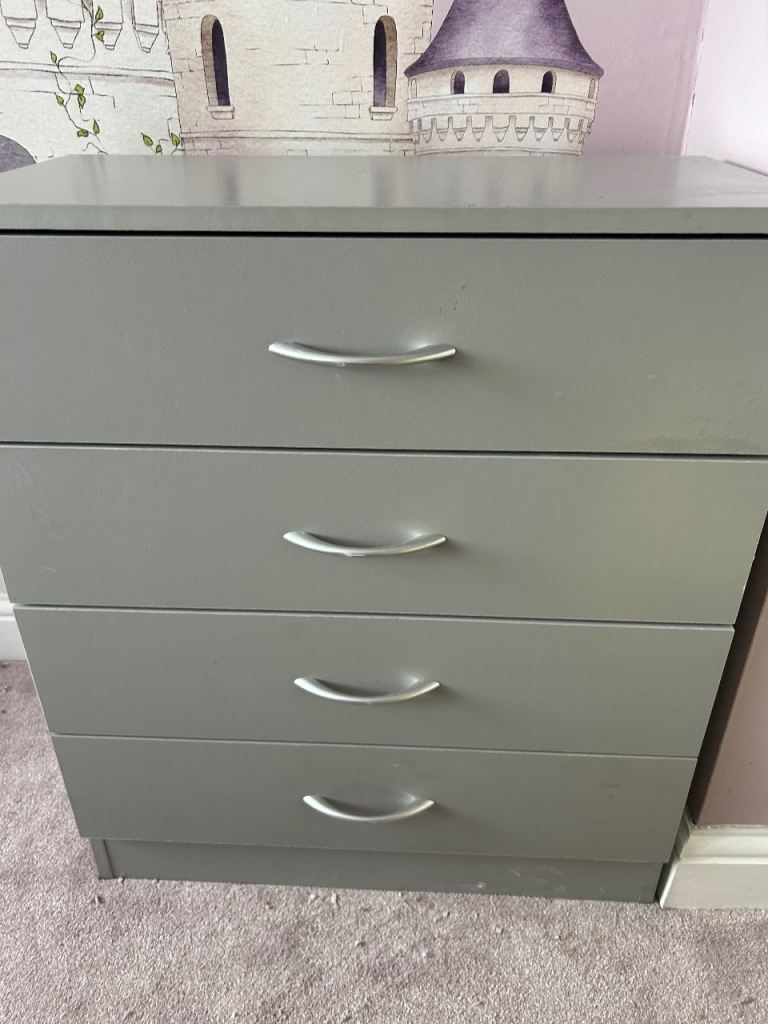 Grey Chest of 4 Drawers x3 