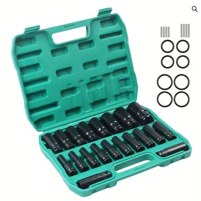 1/2″ Long Reach Impact Socket Set – 20 Piece (Green)