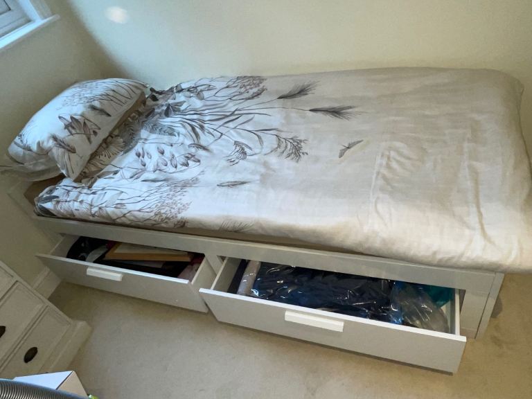 Ikea Brimnes day-bed, white with two drawers