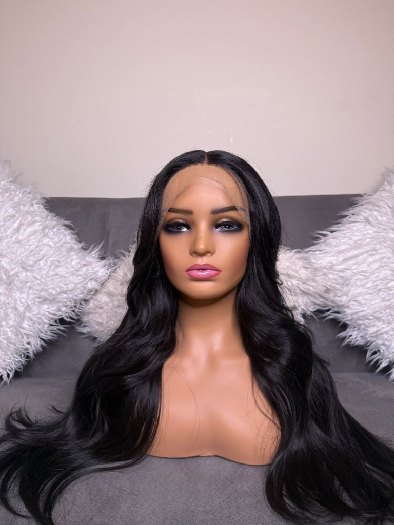 Luxury preplucked glueless synthetic wig 