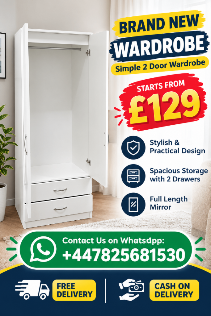 Budget Wardrobe !! Brand New 2 Door Alina Wardrobe Available in Multi Color For Sale COD!