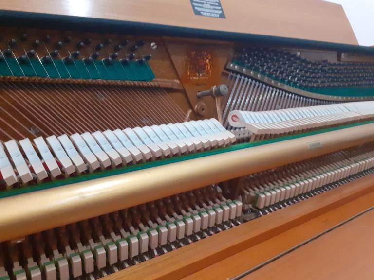 John Broadwood & Sons Upright c1975 warm coloured wood finish modern piano tuned