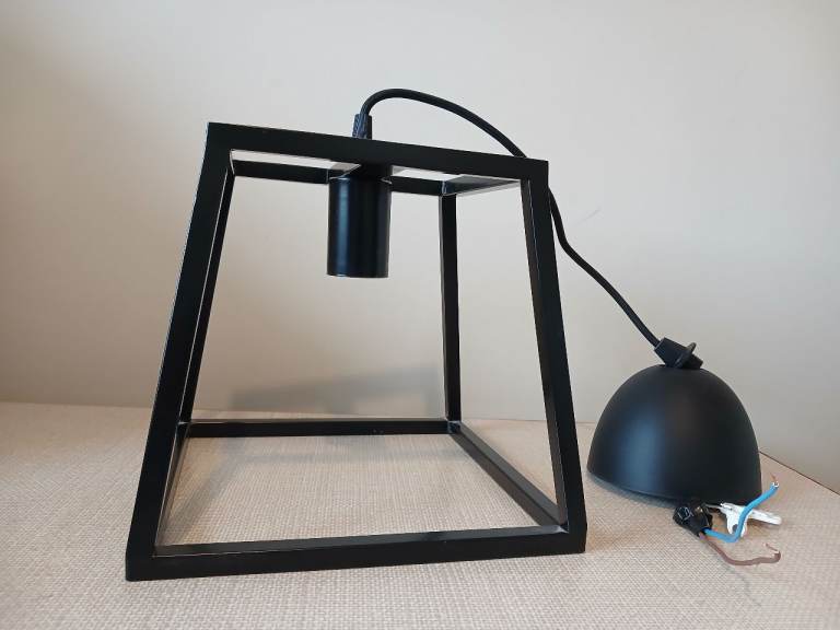 IKEA Felsisk Black Pendant Light 25cm Industrial Powder Coated Steel