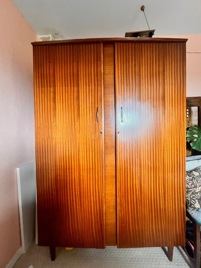 Rare Lebus mid century teak wardrobe