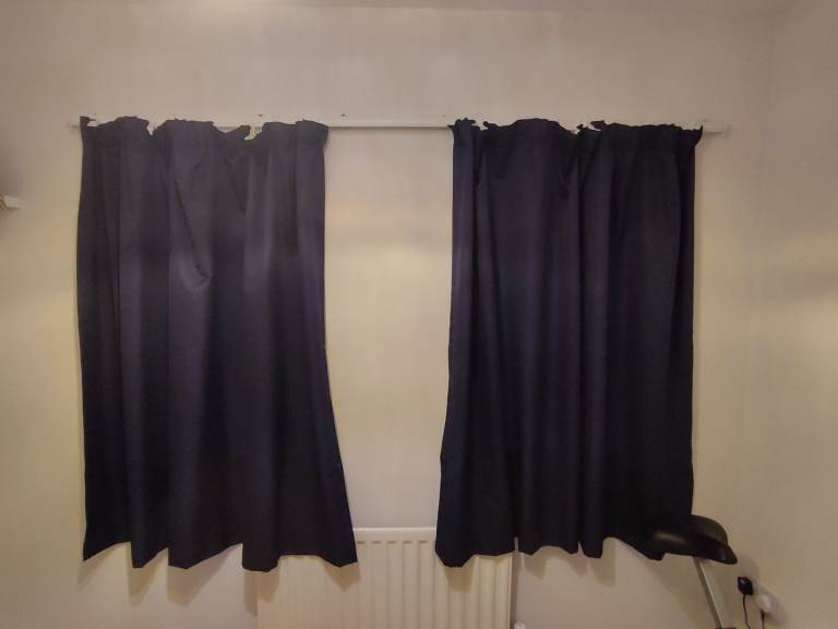 Navy thermal Dunelm curtains 168 x 137