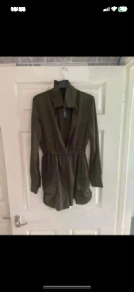 Khaki I saw it first playsuit open at the front in size 6