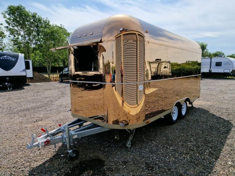 Brand New Silver Bullet Catering Trailer Twin Axle Rose Gold Burger Van In Stock