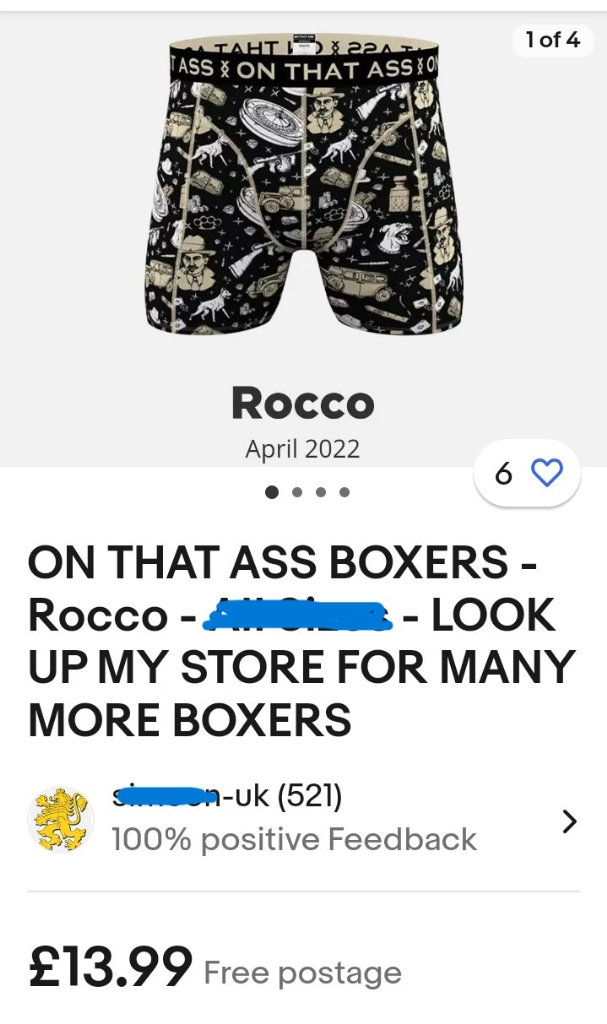 Boxer shorts NEW, On That Ass (ROCCO) Size 3xL
