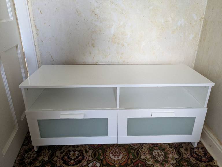 White IKEA Brimnes TV unit 