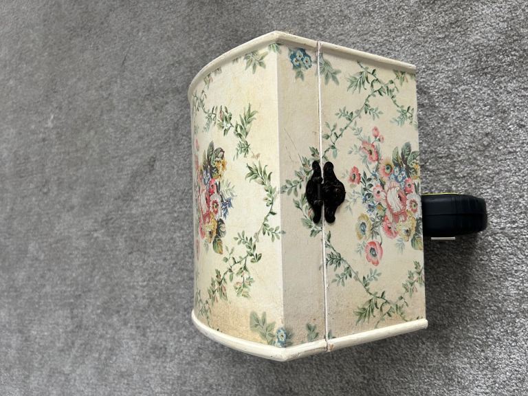 Vintage Floral Storage Box with Clasp – Good Condition