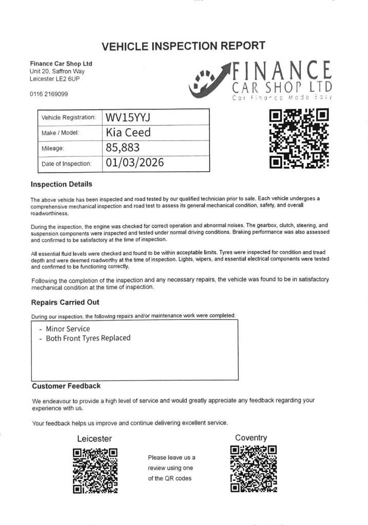 2015 Kia Ceed 1.6 CRDi 1 EcoDynamics 5dr HATCHBACK DIESEL Manual