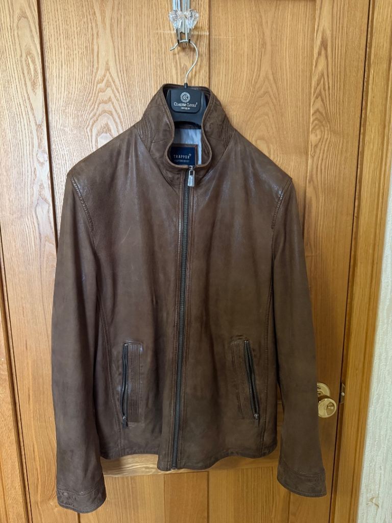 Trapper - Mens Nappa Leather Jacket Brown 27: No1 - EU52/UK42 - Large