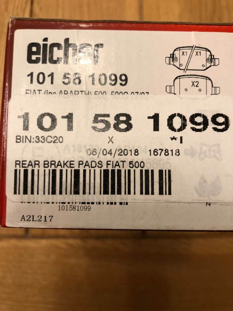Fiat 500 Rear Brake Pads