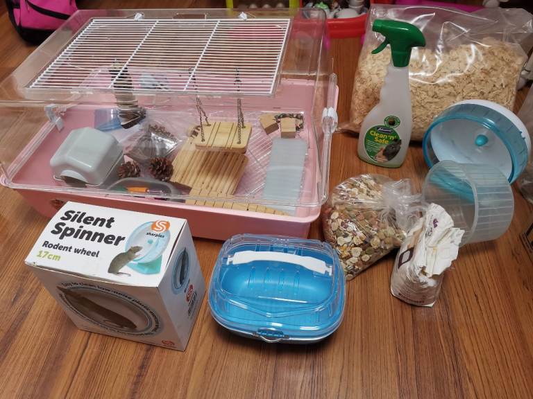 A lovely home for a cute Hamster -- cage & accessories