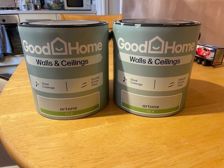 1.5 tins of blue/green wall paint 