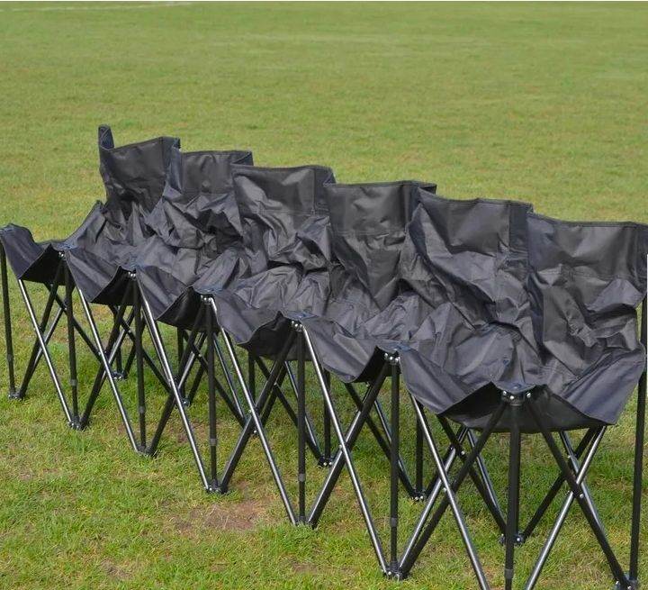6 Seater Folding Sports Bench Picnic Camping Portable Chair Steel Frame w/Cup Holder&Carry Bag,