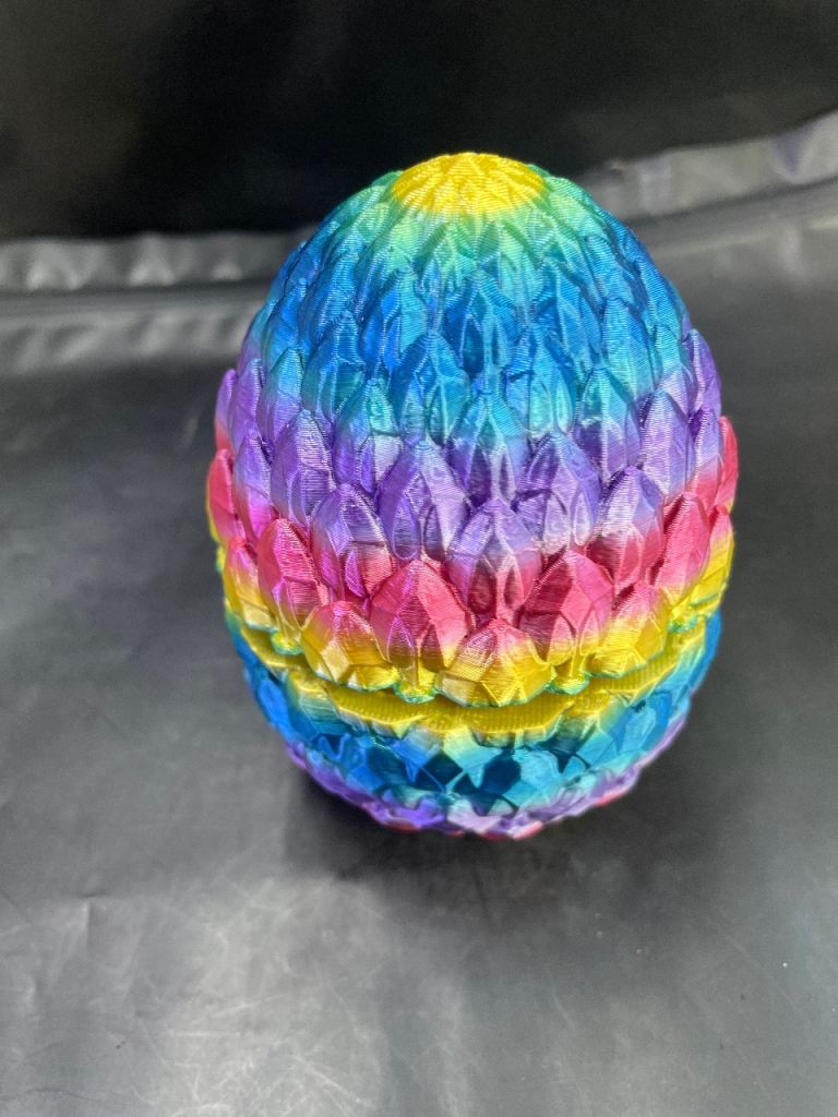 Rainbow Dragon Egg Container with Figurine