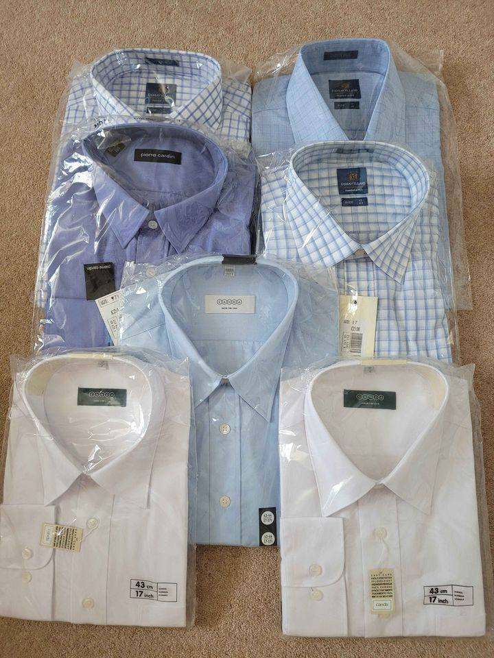 8 All brand new 17 inch, a couple are 17.5 inch all long sleeve shirts 