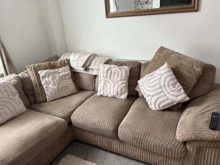 Cord corner sofa 