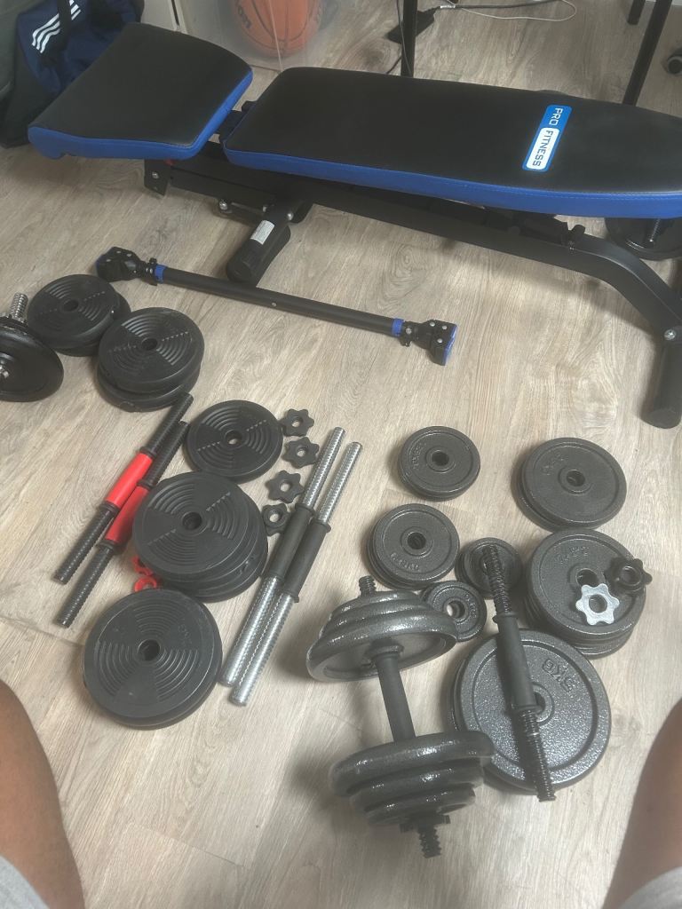 Lots of Dumbbells & Bench