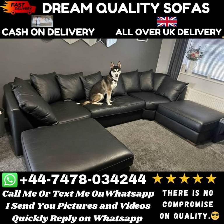 Brand New Luxury Leather U-Shape Sofa – Massive Sale Price, Limited Time Only