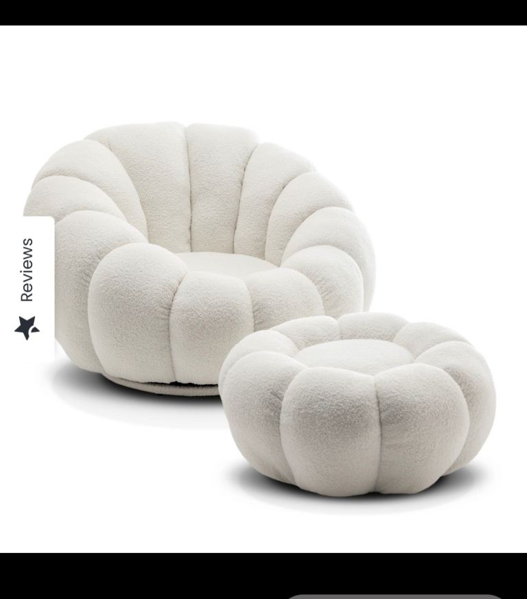 Teddy boucle swivel chair 