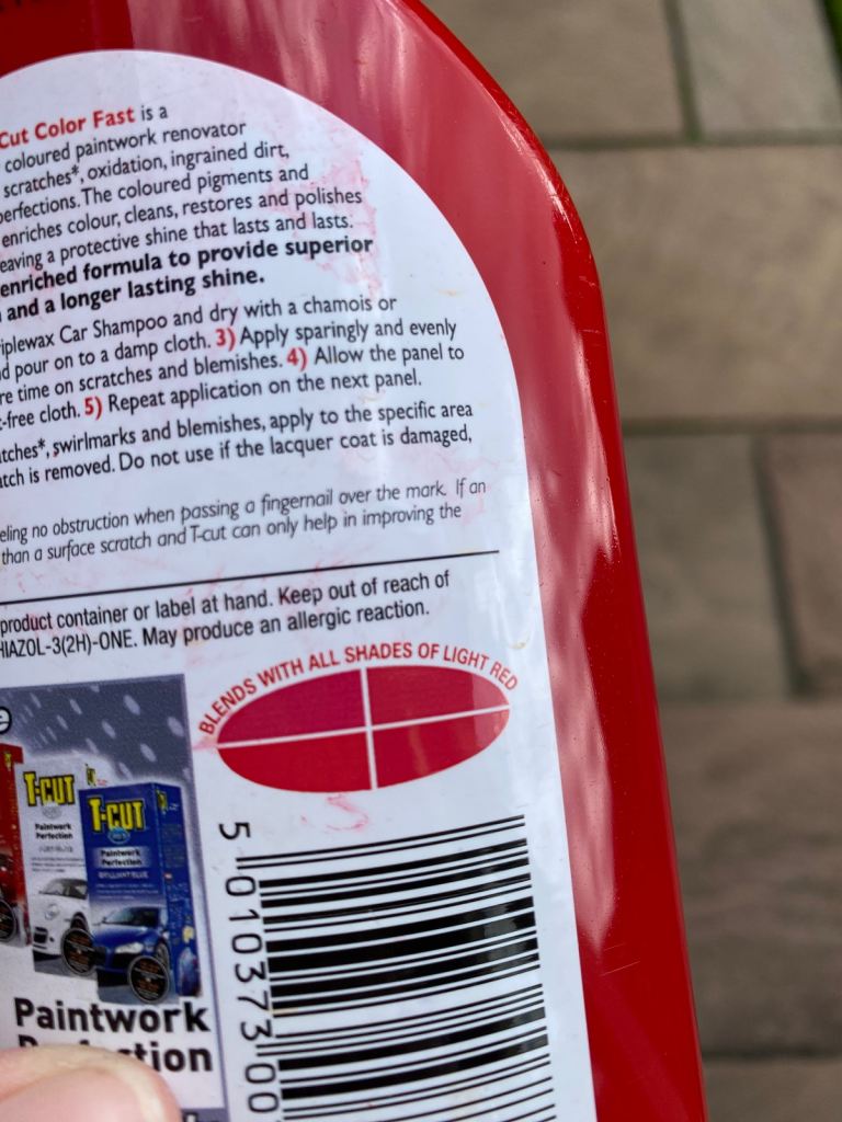 T-cut Color Fast paintwork renovator