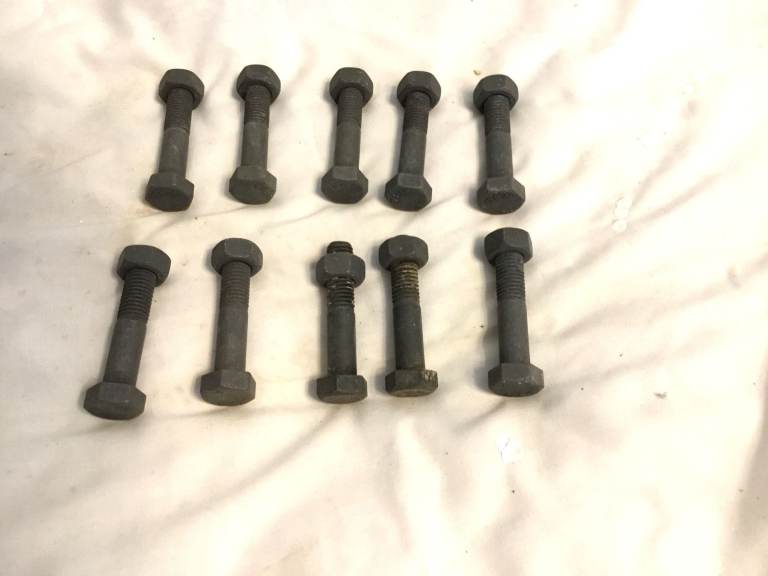10 Hexagon Bolts 12mm x 60mm Including Nuts