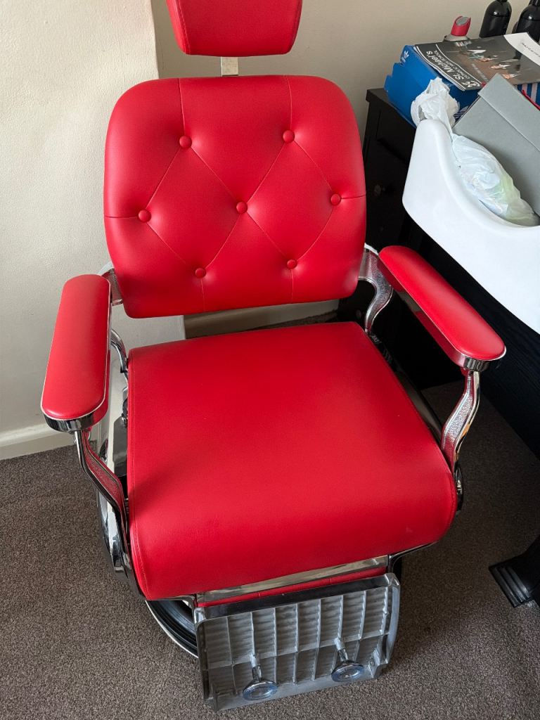 Red barber chair