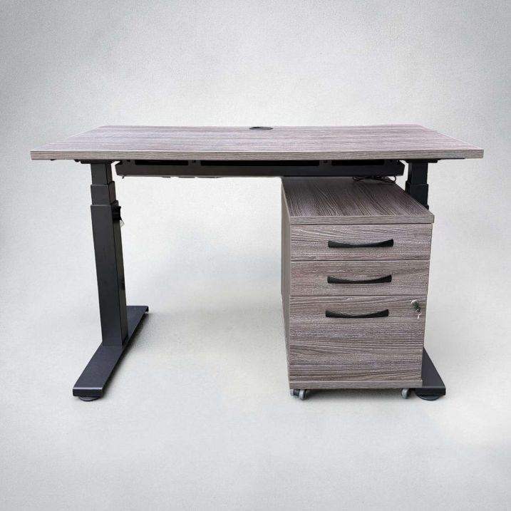 Electric height adjustable, Royal Oak Sit/Stand Desk & Pedestal Set