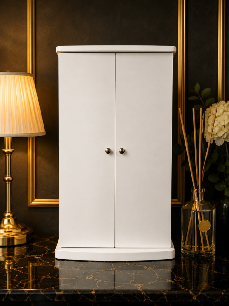 Handcrafted Italian Buddhist Butsudan Altar Cabinet – White
