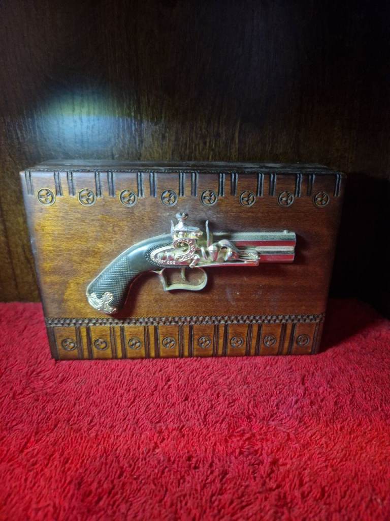 Decorative Wooden Trinket Box Joseph Egg Flintlock Replica Display