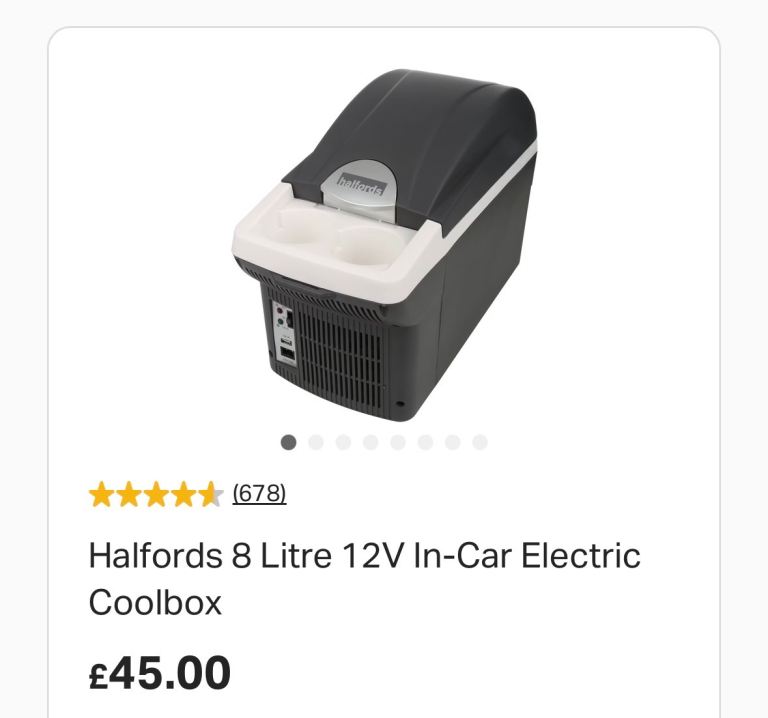 Halfords 12v car fridge 8ltr