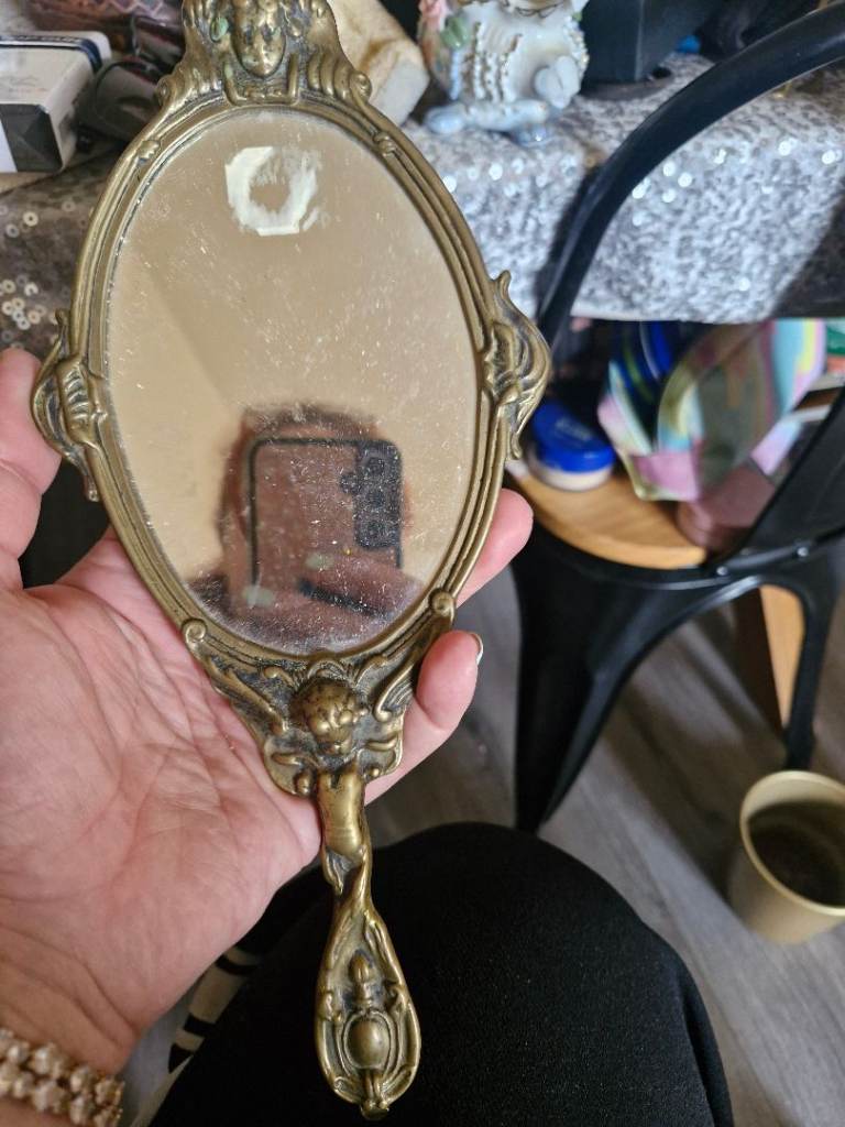 ​Vintage / Antique Brass Hand Mirror