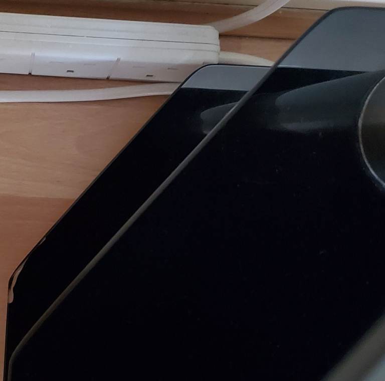 Argos Home Matrix Glass Corner TV Unit - Black & Chrome (Like New)