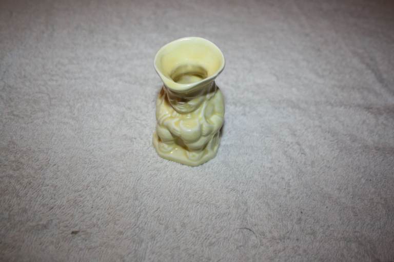 Small Vintage Ceramic Figurine / Vase - Yellow, Good Condition