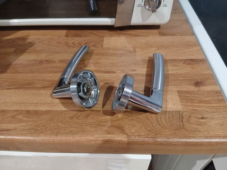 Two Chrome Internal Door Handles, Polished Finish