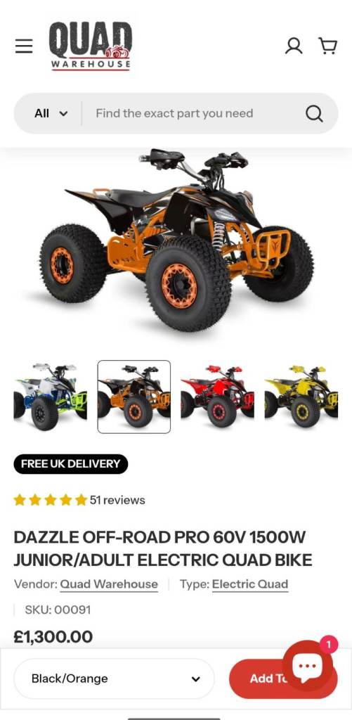 Electric quad bike only used once