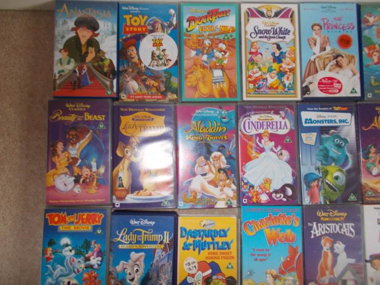 Selection of children's videos, mainly disney