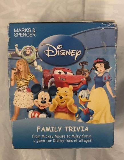 Disney trivia card game