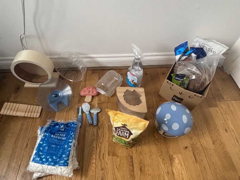 Hamster cage and supplies