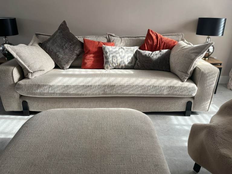 DFS 4 seater Couch with Pouffe 