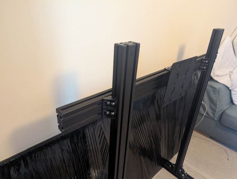 Black GT Omega Monitor Stand Plus 5M Extra 8040 Aluminium Profile 